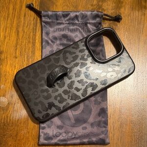 iPhone 14 Pro Max Loopy Case Black Leopard